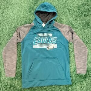 Youth Philadelphia Eagles Green | Gray pullover large sweatshirt hoodie
